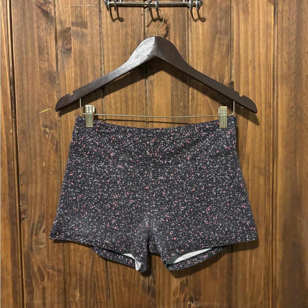 Women's Black and Pink Patterned Shorts